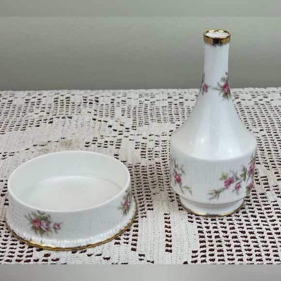 Vintage PARAGON Victoriana Rose small vase and small dish || ENGLAND - Picture 8 of 12